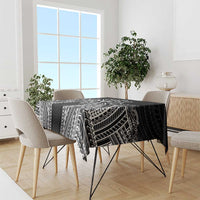 Hawaii And Philippines Together Tablecloth Polynesian Pattern With Filipino Barong Black LT05 - Polynesian Pride