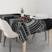 Hawaii And Philippines Together Tablecloth Polynesian Pattern With Filipino Barong Black LT05 - Polynesian Pride