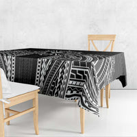 Hawaii And Philippines Together Tablecloth Polynesian Pattern With Filipino Barong Black LT05 - Polynesian Pride