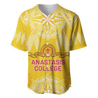 Personalised Anastasis College Baseball Jersey Tonga Ngatu Pattern - Polynesian Pride