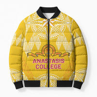 Personalised Anastasis College Bomber Puffer Jacket Tonga Ngatu Pattern - Polynesian Pride
