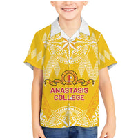 Personalised Anastasis College Family Matching Mermaid Dress and Hawaiian Shirt Tonga Ngatu Pattern - Polynesian Pride