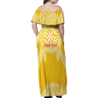 Personalised Anastasis College Family Matching Off Shoulder Maxi Dress and Hawaiian Shirt Tonga Ngatu Pattern - Polynesian Pride