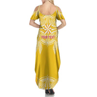 Personalised Anastasis College Family Matching Summer Maxi Dress and Hawaiian Shirt Tonga Ngatu Pattern LT05 - Polynesian Pride