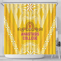 Anastasis College Shower Curtain Tonga Ngatu Pattern LT05 - Polynesian Pride