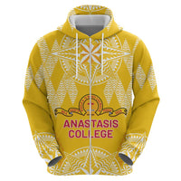 Personalised Anastasis College Zip Hoodie Tonga Ngatu Pattern LT05 - Polynesian Pride