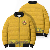 Tonga Anastasis College Bomber Puffer Jacket Tongan Ngatu Kupesi Pattern LT05 - Polynesian Pride