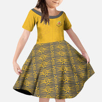 Tonga Anastasis College Family Matching Short Sleeve Bodycon Dress and Hawaiian Shirt Tongan Ngatu Kupesi Pattern - Polynesian Pride