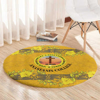 Tonga Anastasis College Round Carpet Tongan Ngatu Kupesi Pattern - Polynesian Pride