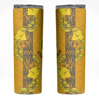 Tonga Anastasis College Skinny Tumbler Tongan Ngatu Kupesi Pattern - Polynesian Pride