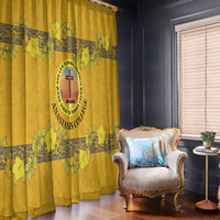 Tonga Anastasis College Window Curtain Tongan Ngatu Kupesi Pattern LT05 - Polynesian Pride