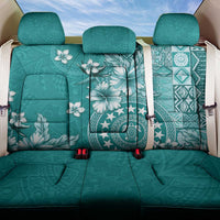 Cook Islands Back Car Seat Cover Teal Hibiscus And Stars
