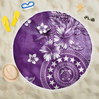 Cook Islands Beach Blanket Purple Hibiscus And Stars