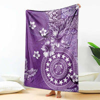 Cook Islands Blanket Purple Hibiscus And Stars
