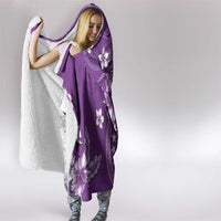 Cook Islands Hooded Blanket Purple Hibiscus And Stars