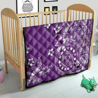 Cook Islands Quilt Purple Hibiscus And Stars LT05 - Polynesian Pride