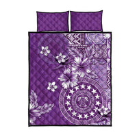 Cook Islands Quilt Bed Set Purple Hibiscus And Stars