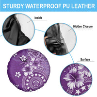 Cook Islands Spare Tire Cover Purple Hibiscus And Stars LT05 - Polynesian Pride