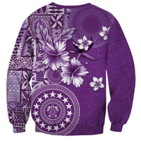 Cook Islands Sweatshirt Purple Hibiscus And Stars