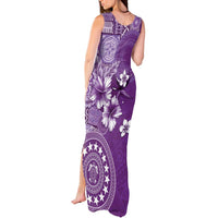 Cook Islands Tank Maxi Dress Purple Hibiscus And Stars