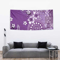 Cook Islands Tapestry Purple Hibiscus And Stars