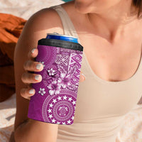 Cook Islands 4 in 1 Can Cooler Tumbler Fandango Hibiscus And Stars