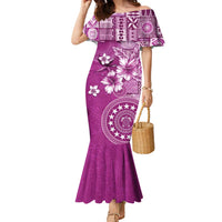 Cook Islands Family Matching Mermaid Dress and Hawaiian Shirt Fandango Hibiscus And Stars