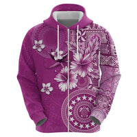 Cook Islands Zip Hoodie Fandango Hibiscus And Stars