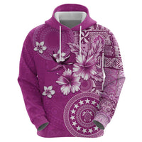Cook Islands Zip Hoodie Fandango Hibiscus And Stars