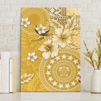 Cook Islands Canvas Wall Art Yellow Hibiscus And Stars