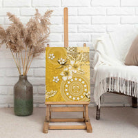 Cook Islands Canvas Wall Art Yellow Hibiscus And Stars