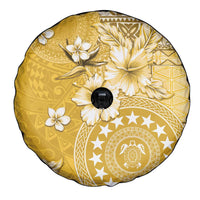 Cook Islands Spare Tire Cover Yellow Hibiscus And Stars