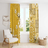 Cook Islands Window Curtain Yellow Hibiscus And Stars