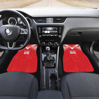 Tahiti Football Car Mats Coat Of Arms Polynesian Tribal Pattern LT05 Set 2pcs - Front Red - Polynesian Pride