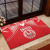 Tahiti Football Rubber Doormat Coat Of Arms Polynesian Tribal Pattern