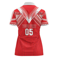 Custom Tahiti Football Women Polo Shirt Coat Of Arms Polynesian Tribal Pattern