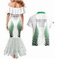 Custom New Zealand Fern Football Couples Matching Mermaid Dress and Hawaiian Shirt Simple Style