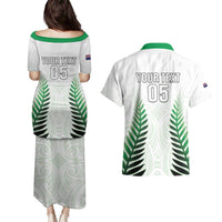 Custom New Zealand Fern Football Couples Matching Puletasi and Hawaiian Shirt Simple Style