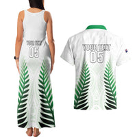 Custom New Zealand Fern Football Couples Matching Tank Maxi Dress and Hawaiian Shirt Simple Style
