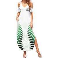 Custom New Zealand Fern Football Family Matching Summer Maxi Dress and Hawaiian Shirt Simple Style