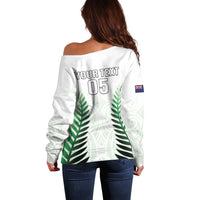 Custom New Zealand Fern Football Off Shoulder Sweater Simple Style