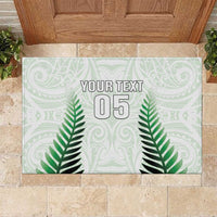 Custom New Zealand Fern Football Rubber Doormat Simple Style