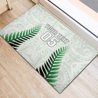 Custom New Zealand Fern Football Rubber Doormat Simple Style
