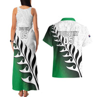Custom New Zealand Football Couples Matching Tank Maxi Dress and Hawaiian Shirt Go Aotearoa