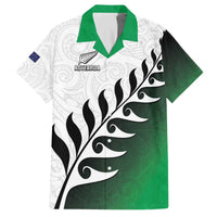 Custom New Zealand Football Family Matching Off The Shoulder Long Sleeve Dress and Hawaiian Shirt Go Aotearoa LT05 Dad's Shirt - Short Sleeve Green - Polynesian Pride