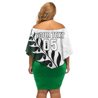 Custom New Zealand Football Off Shoulder Short Dress Go Aotearoa LT05 - Polynesian Pride