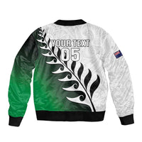 Custom New Zealand Football Sleeve Zip Bomber Jacket Go Aotearoa LT05 - Polynesian Pride
