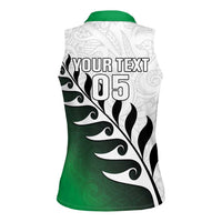 Custom New Zealand Football Women Sleeveless Polo Shirt Go Aotearoa