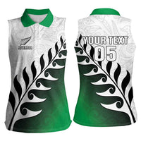 Custom New Zealand Football Women Sleeveless Polo Shirt Go Aotearoa