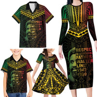 Happy Vanuatu Father Lini Day Family Matching Long Sleeve Bodycon Dress and Hawaiian Shirt